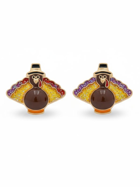 1/4" ENAMEL STUD EARRINGS, TURKEY