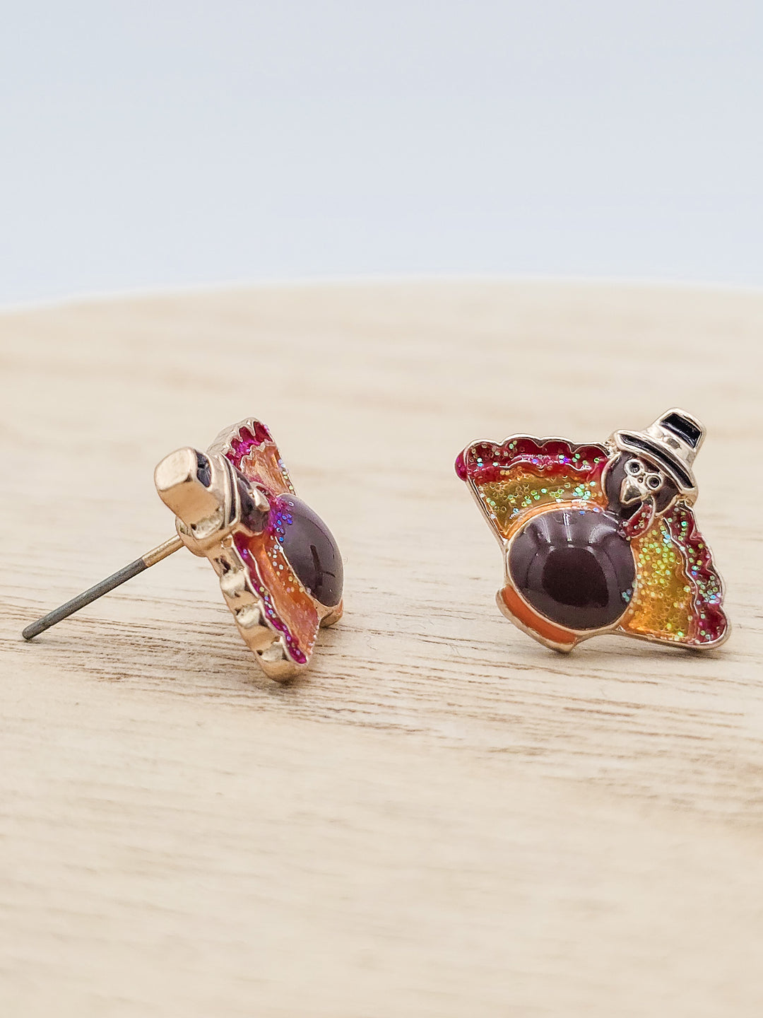 1/4" ENAMEL STUD EARRINGS, TURKEY