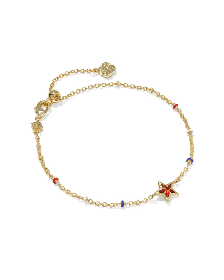 KENDRA SCOTT MINI CASSIDY DELICATE CHAIN BRACELET - GOLD RED ILLUSION