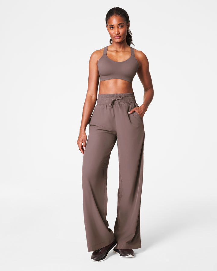 SPANX ON THE MOVE WIDE LEG PANTS - SMOKE