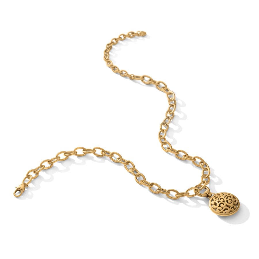 CONTEMPO MEDALLION CHARM NECKLACE - GOLD -