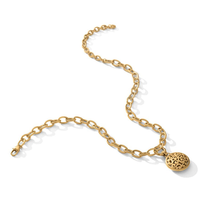 CONTEMPO MEDALLION CHARM NECKLACE - GOLD -