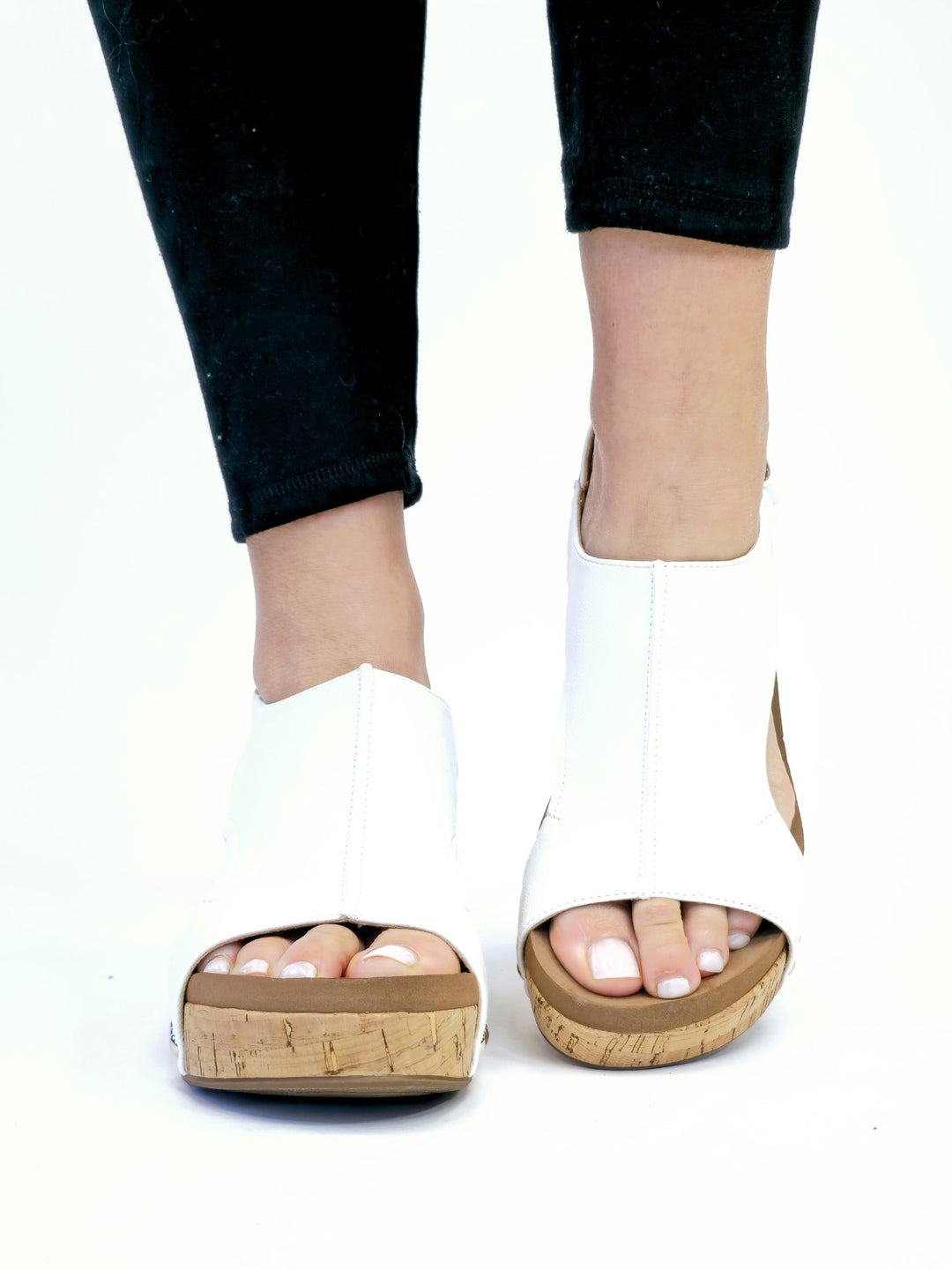 CORKY'S CARLEY WEDGE SANDAL - WHITE SMOOTH