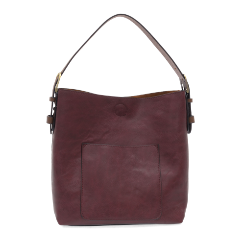 CLASSIC HOBO HANDBAG - BLACKBERRY W/COFFEE HANDLE