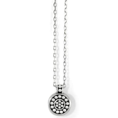 PEBBLE DOT ONYX SHORT NECKLACE - SILVER-BLACK