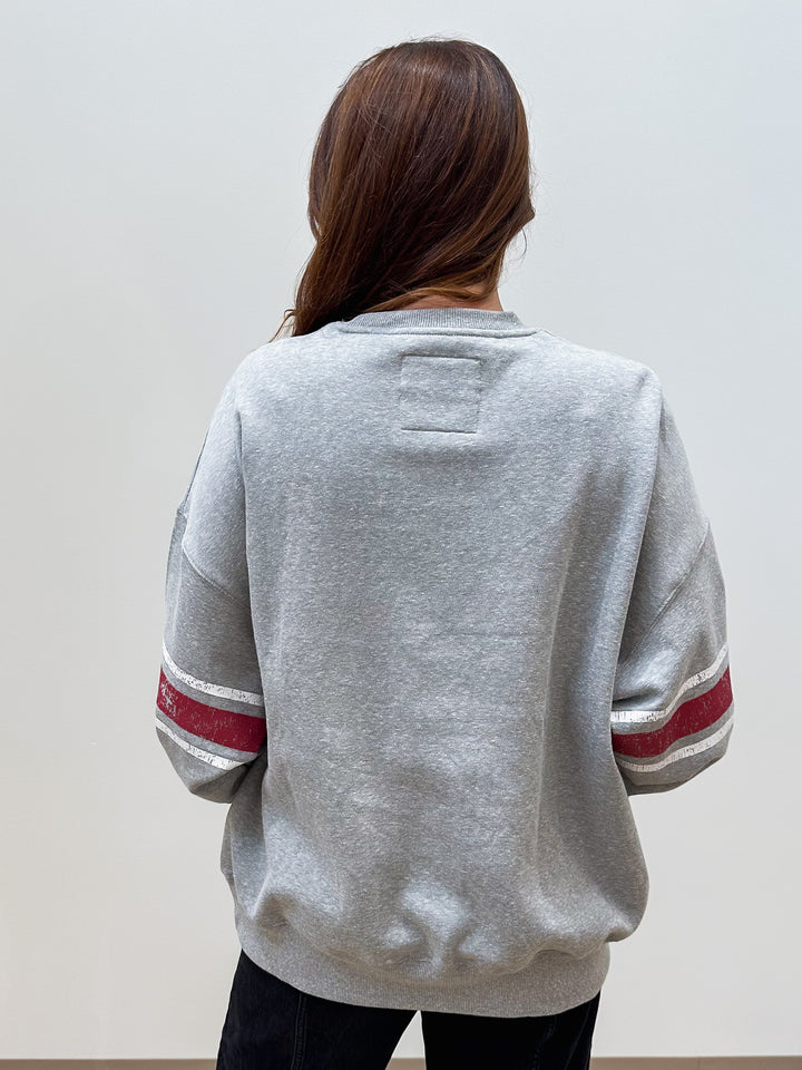 IU MULTIMEDIA OVERSIZED FLEECE SWEATSHIRT - HEATHER GRAY