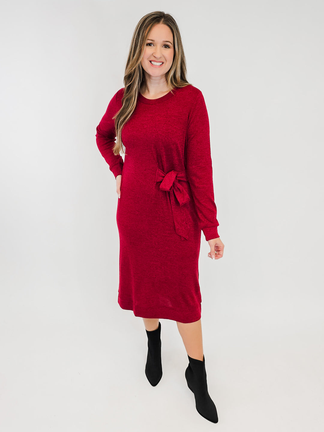 DEAR SCARLETT HACCI KNIT MIDI DRESS - WINE LARGE DEAR SCARLETT HACCI KNIT MIDI DRESS - WINE LARGE