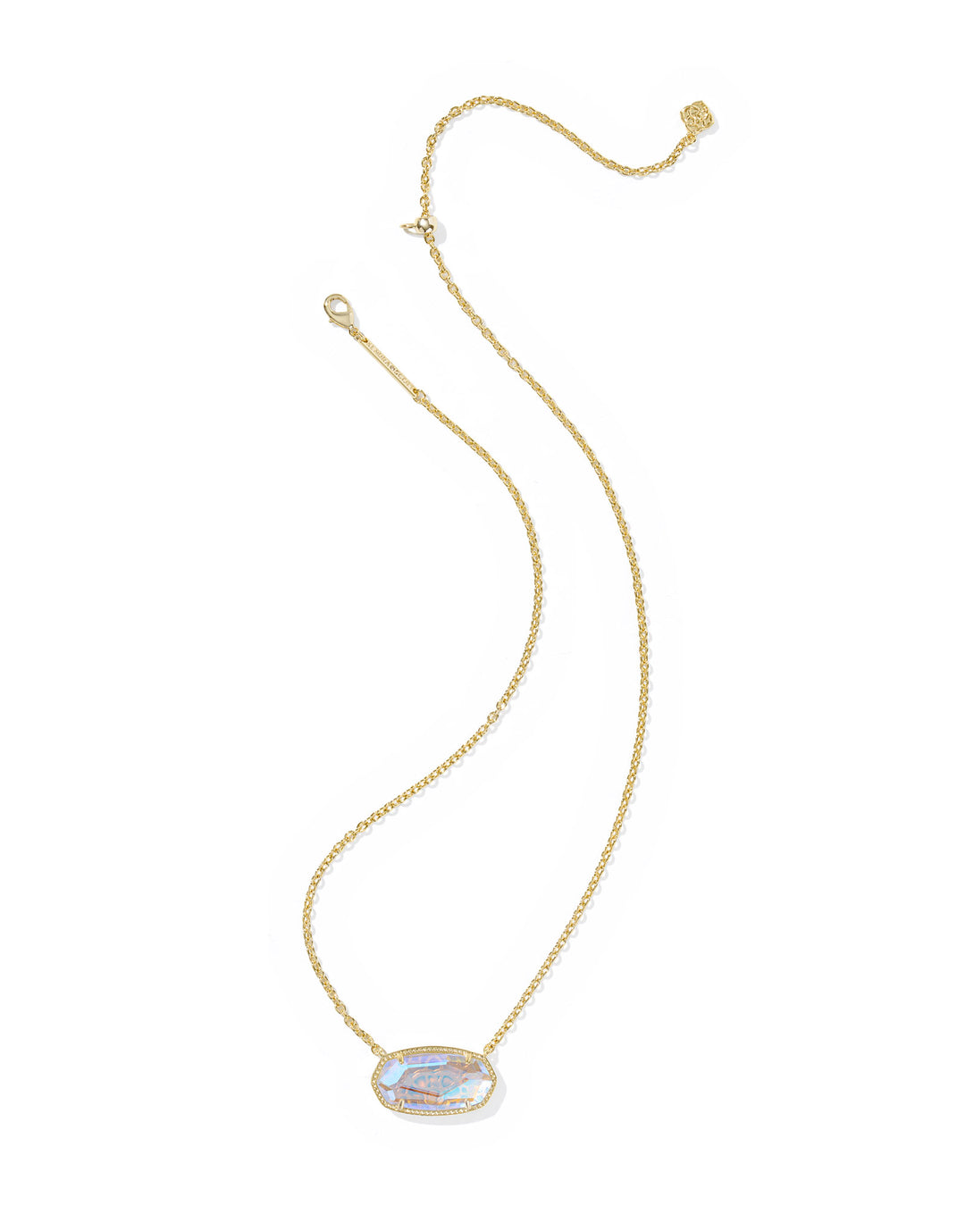 KENDRA SCOTT ELISA STATEMENT SHORT PENDANT NECKLACE - GOLD DICHROIC GLASS