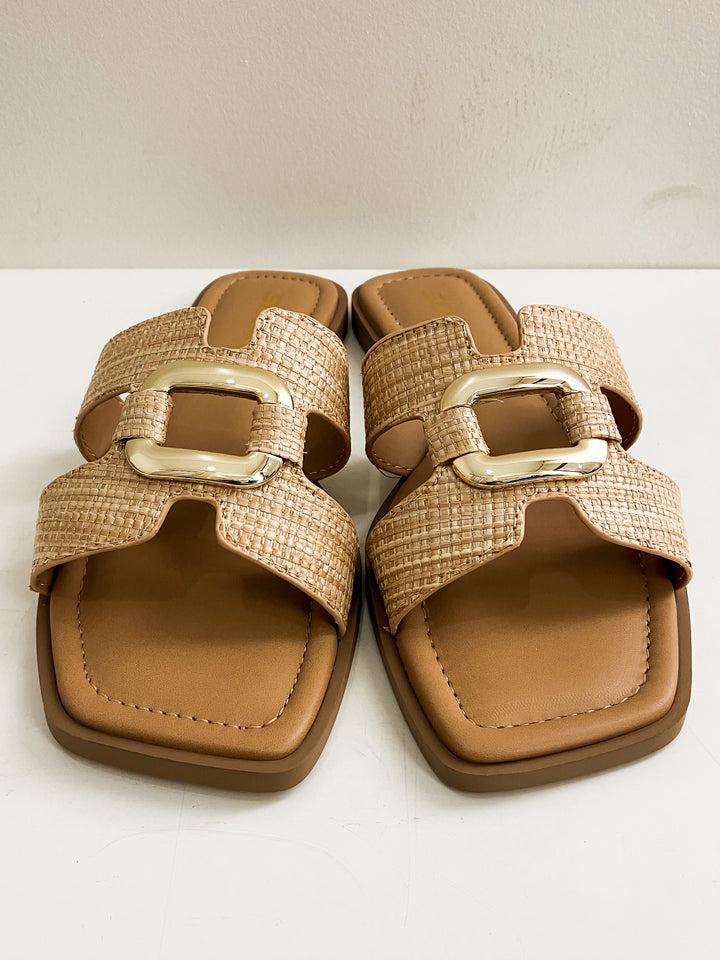 SODA FENG SANDALS - RAFFIA NATURAL/GOLD