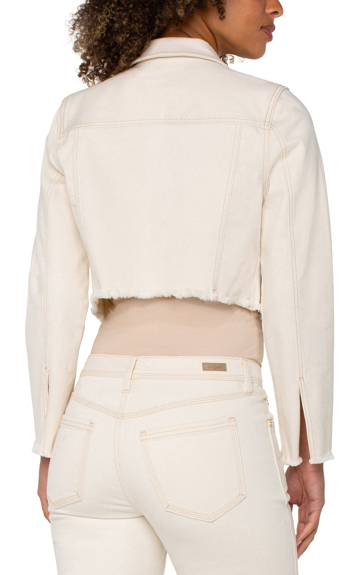 JACKET W/FRAY HEM - SEASIDE DUNES