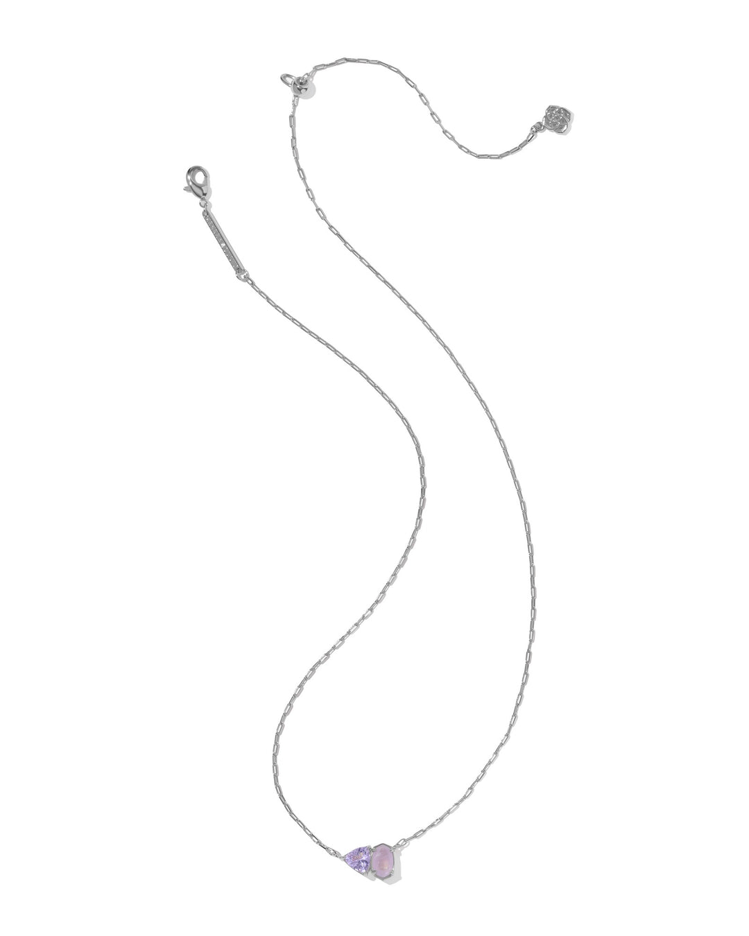 KENDRA SCOTT TATUM SHORT PENDANT NECKLACE - SILVER PURPLE MIX