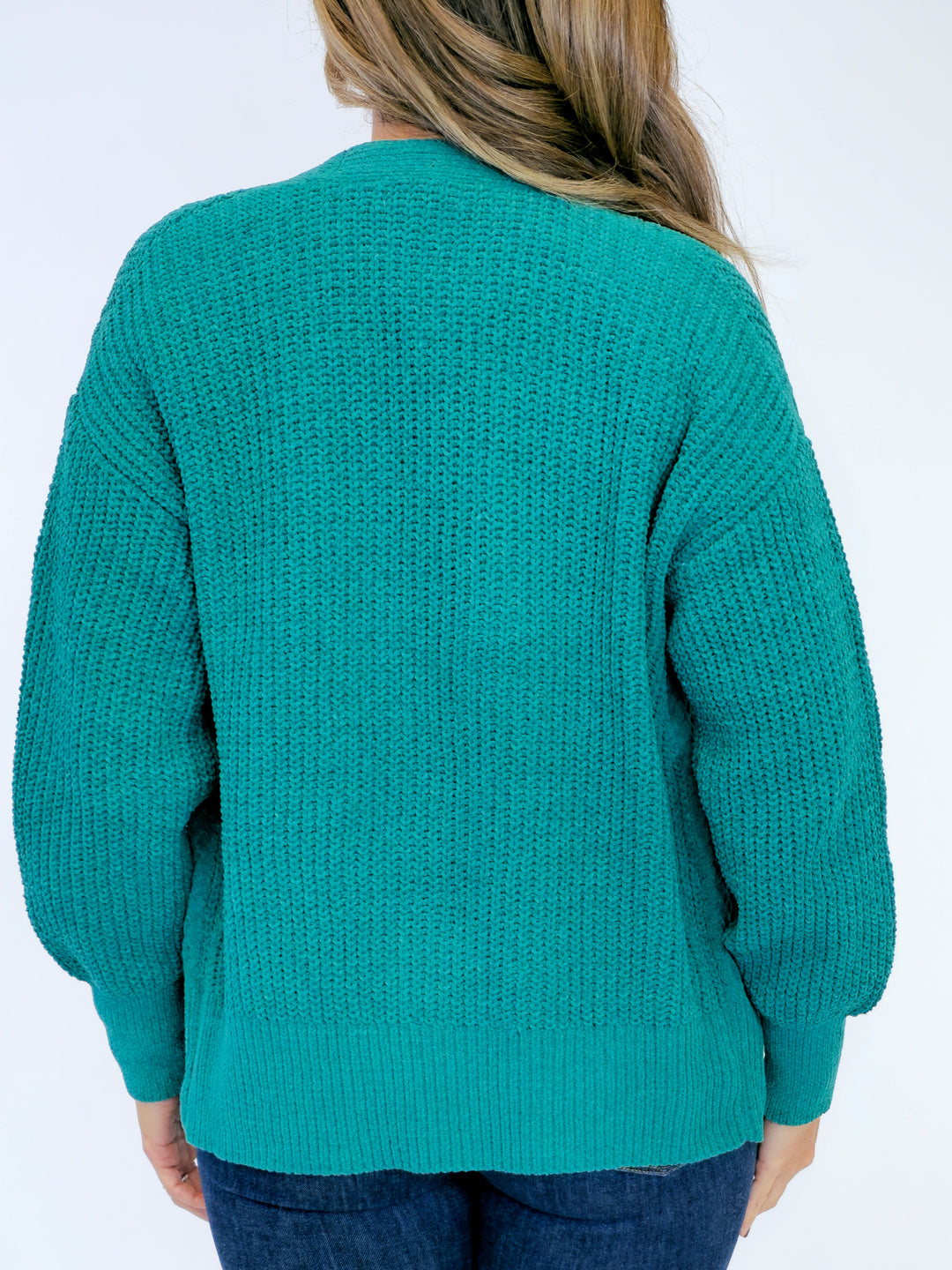 CHENILLE CARDGIAN - TEAL