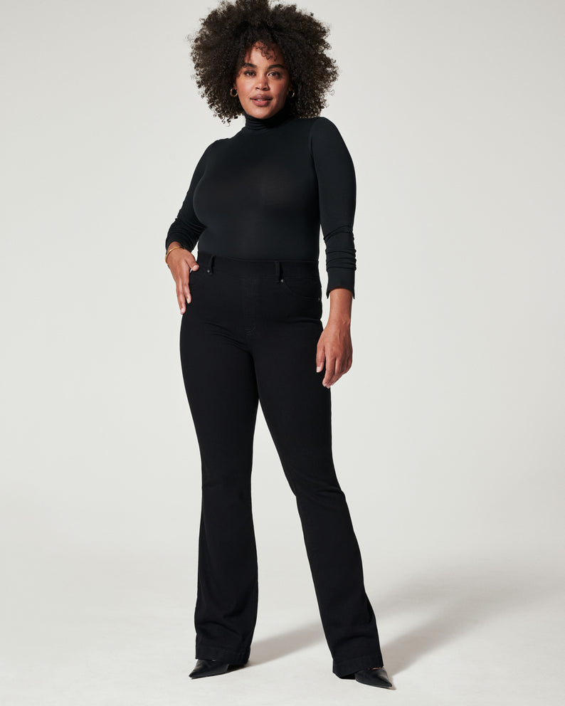 SPANX FLARE JEANS - CLEAN BLACK
