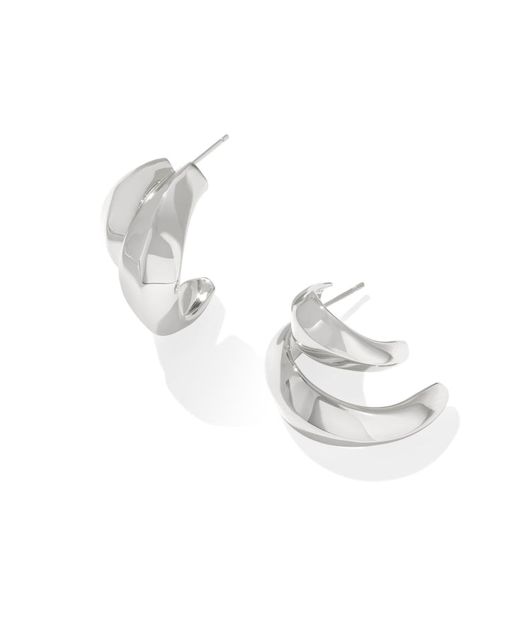 LIANA DOUBLE HOOP EARRINGS - SILVER