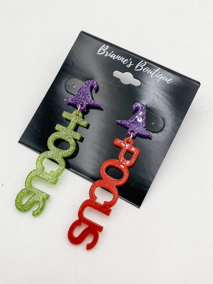 ACRYLIC HOCUS POCUS DANGLE EARRINGS