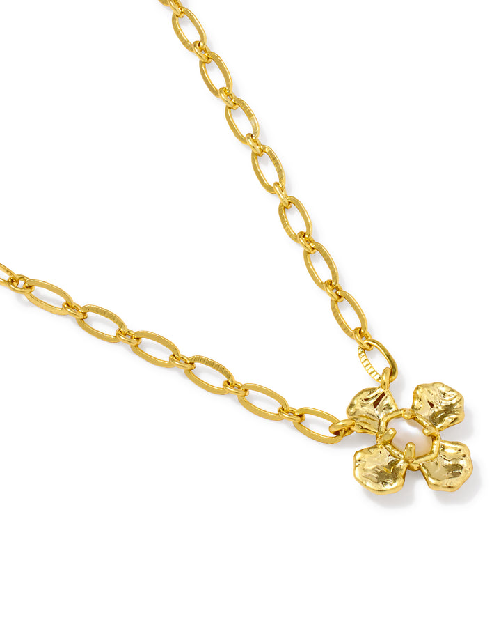 KENDRA SCOTT LEANNE SHORT PENDANT NECKLACE - GOLD NATURAL MOP