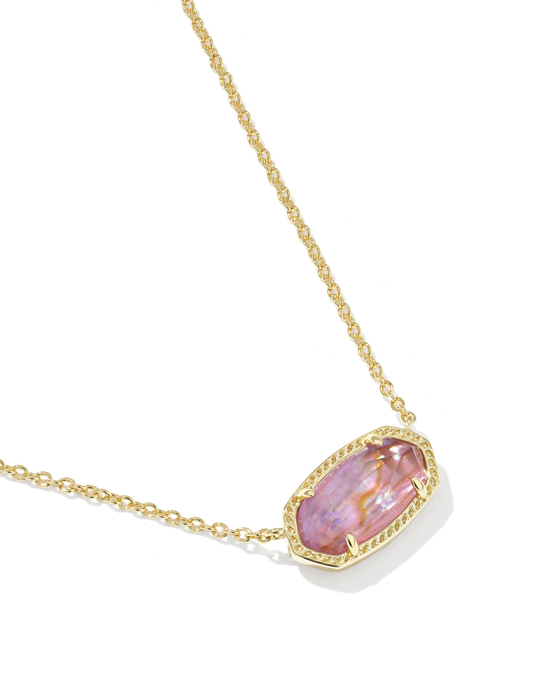 KENDRA SCOTT ELISA PENDANT NECKLACE - GOLD LIGHT MAUVE ILLUSION