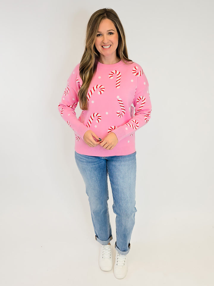 CANDY CANE PULLOVER - PINK