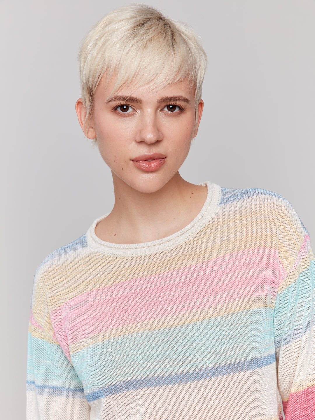 STRIPED CREWNECK SWEATER - PASTEL