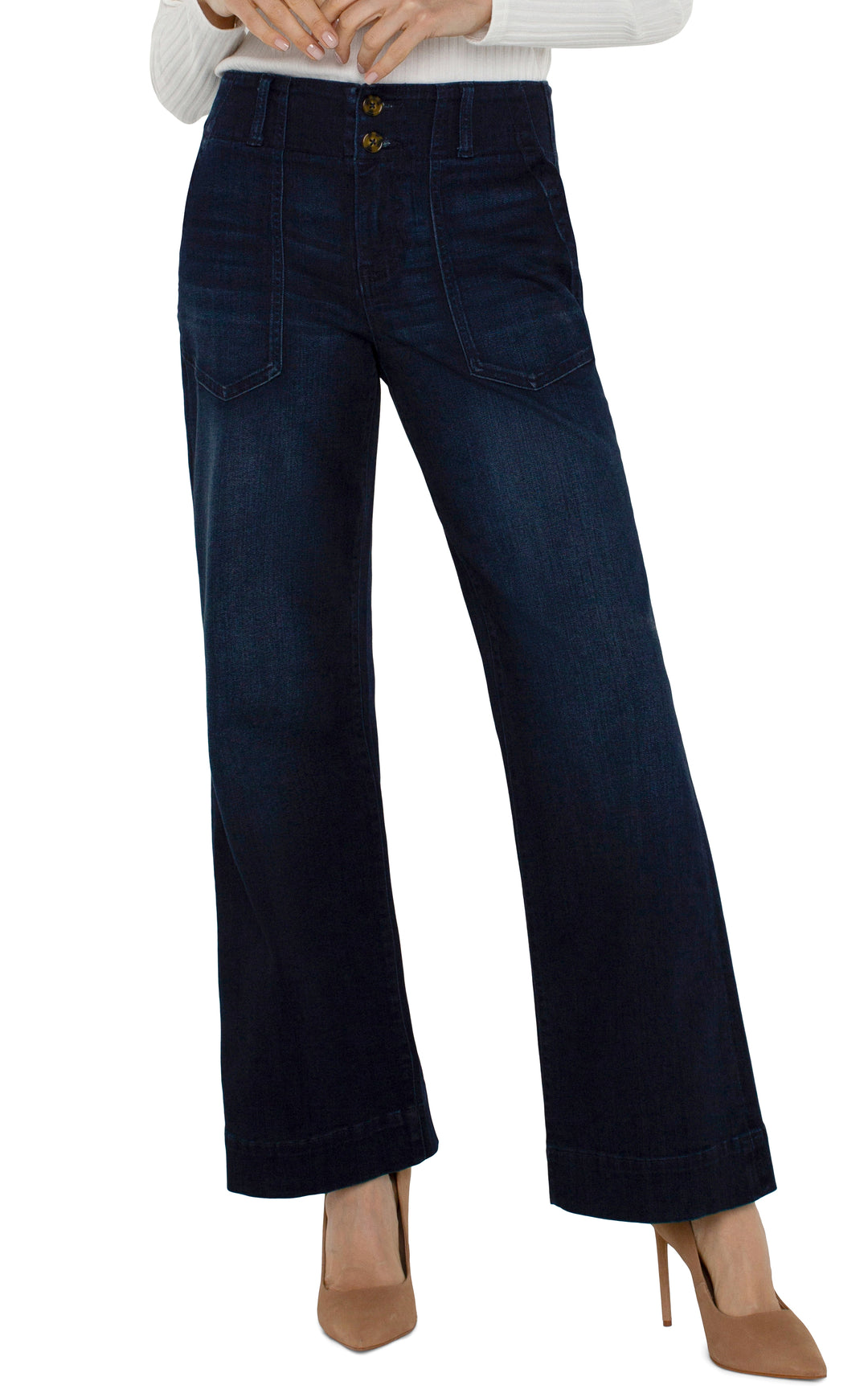 PATCH POCKET WIDE LEG JEANS - 30" INSEAM - SUMMIT LAKE