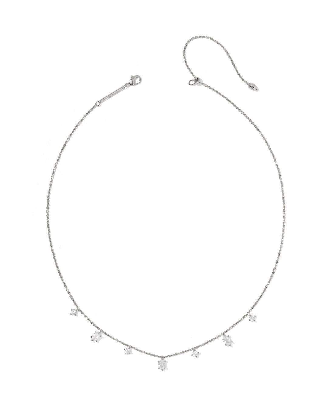 KENDRA SCOTT CAILIN DELICATE STRAND NECKLACE - SILVER WHITE