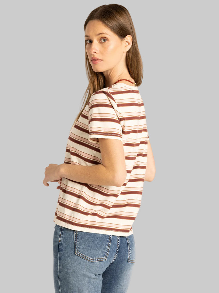 SHORT SLEEVE ASHER TEE - PINK BURGUNDY MULTI