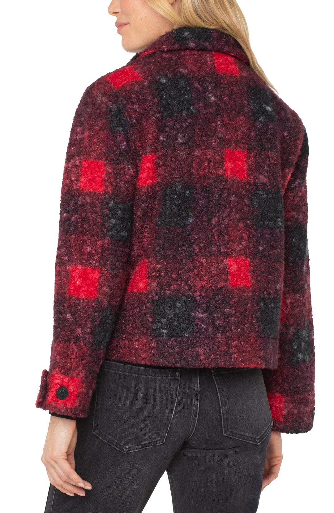 BUTTON FRONT BOXY SHACKET - RED/BLACK PLAID