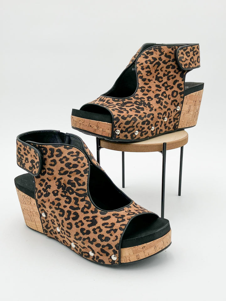 CORKY'S 'FRISKY' WEDGE SANDALS - LEOPARD