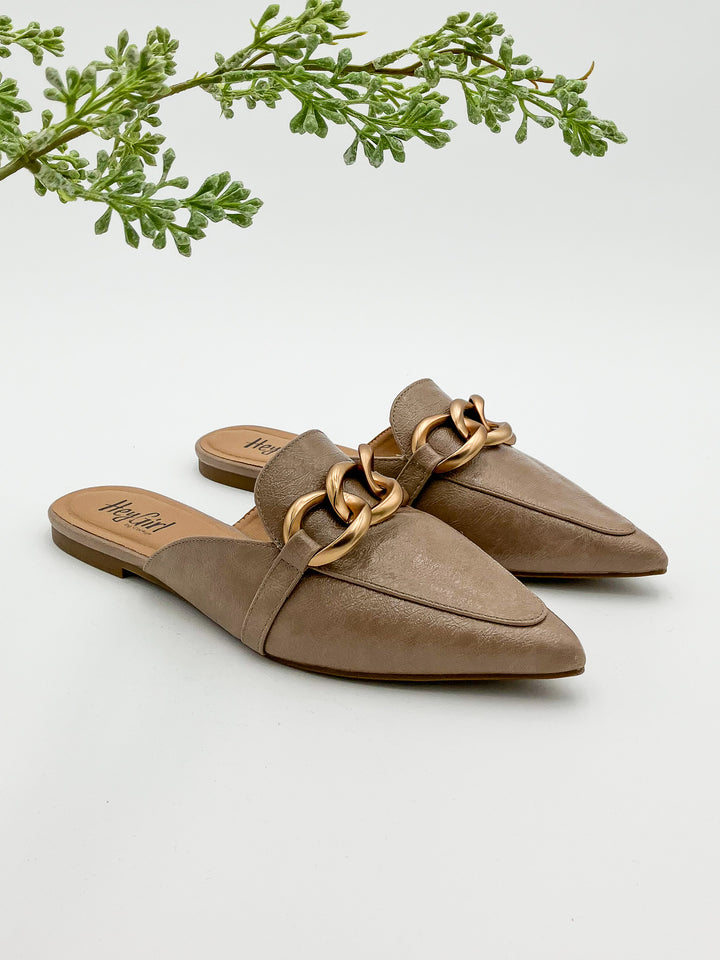 CORKY'S 'PLAYIN FOR KEEPS' SLIP ON MULES - TAUPE