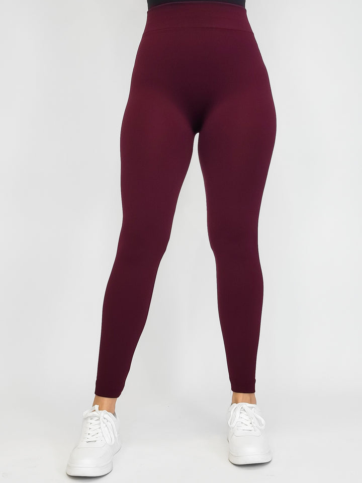 FLEECE LEGGINGS  PLUS SIZE - BURGUNDY