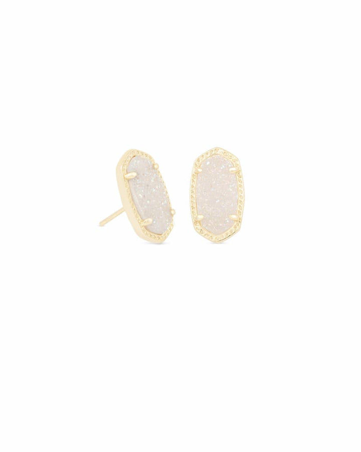 ELLIE DRUSY EARRINGS, GOLD/IRID DRUSY