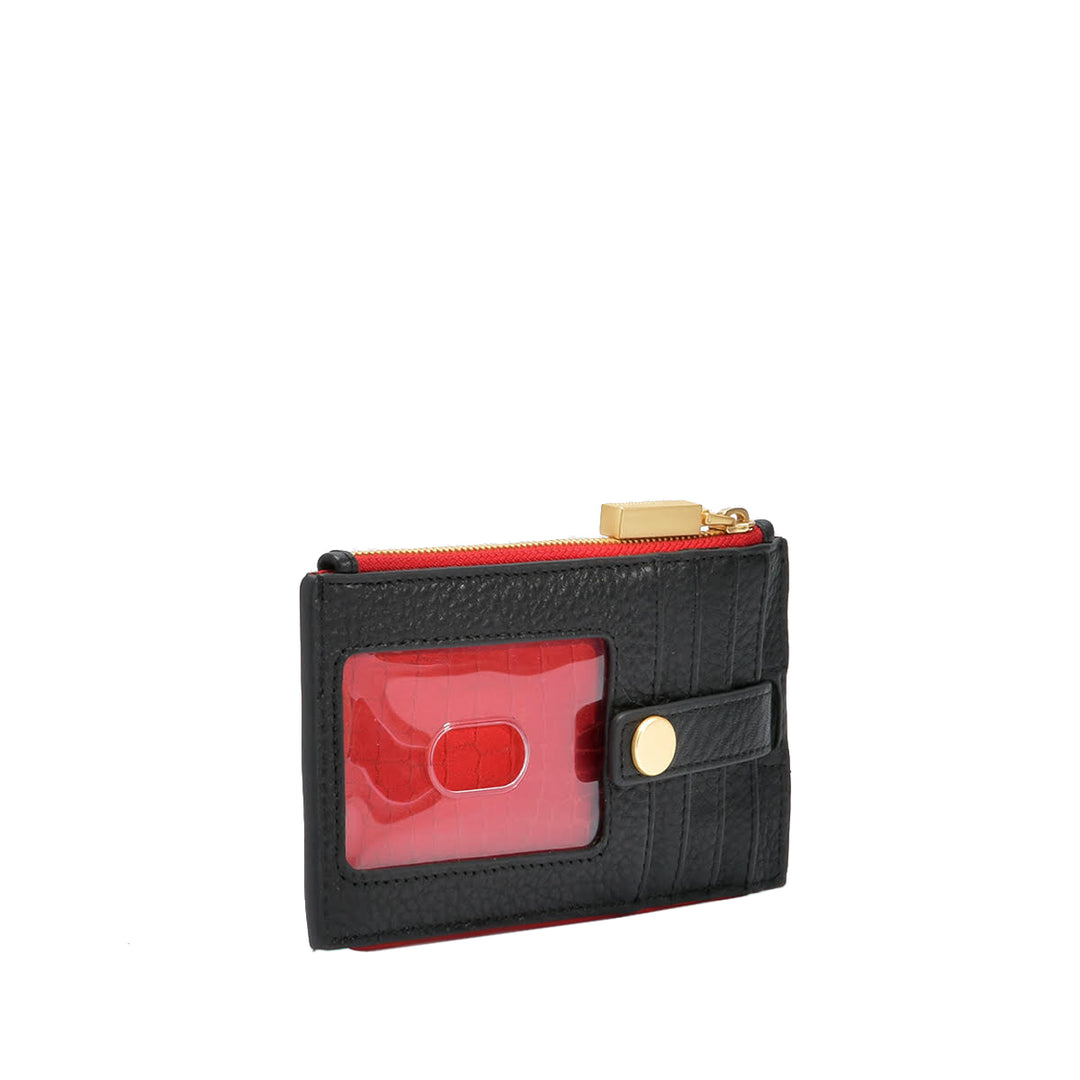 HAMMITT 210 WEST WALLET - BLACK/BRUSHED GOLD RED ZIP
