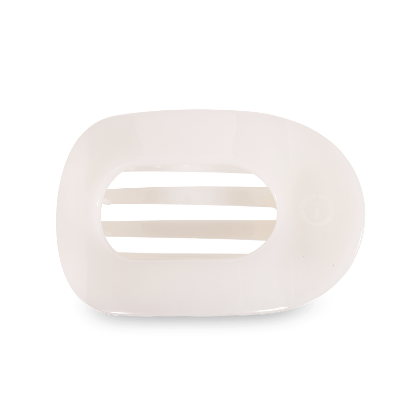 TELETIES LARGE FLAT ROUND HAIR CLIP - COCONUT WHITE