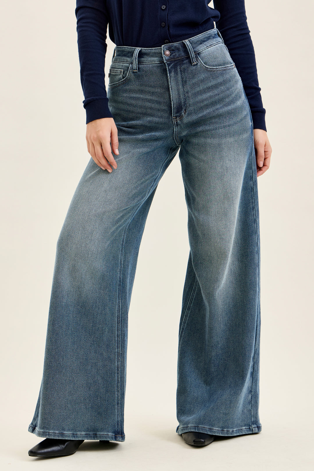 JUDY BLUE HW LIZA PALAZZO JEANS - 30.75" INSEAM - OCEAN FADE