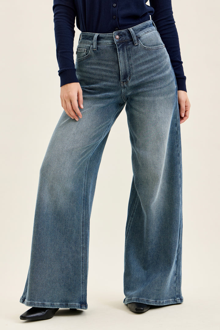JUDY BLUE HW LIZA PALAZZO JEANS - 30.75" INSEAM - OCEAN FADE