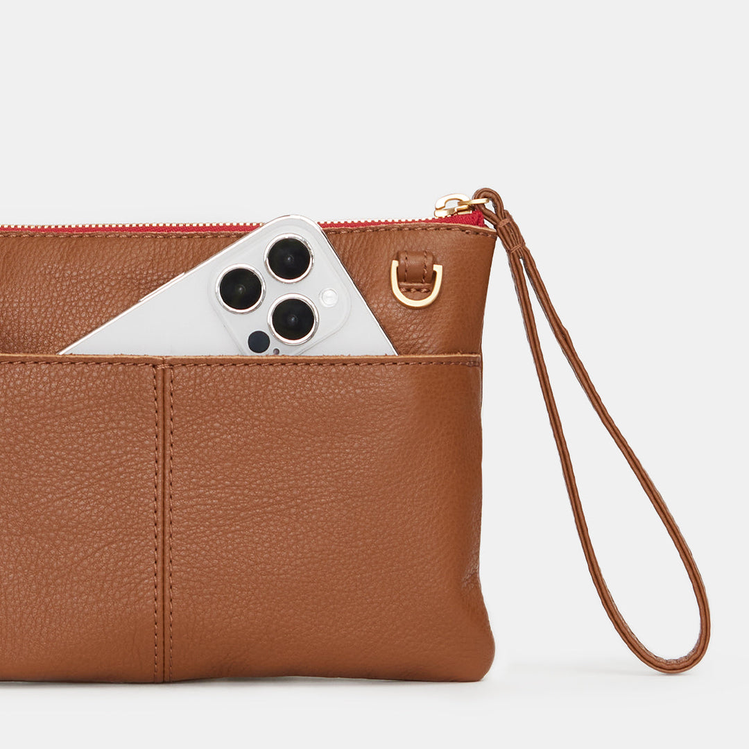 NASH SMALL WRISTLET - MAHOGANY PEBBLE