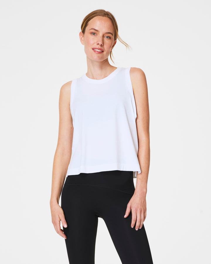 SPANX SUPERNATURAL FLOW CREW TANK - VIVID WHITE