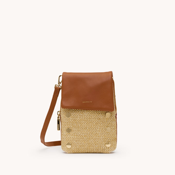 HAMMITT VIP MOBILE - COCOA RAFFIA/GOLD