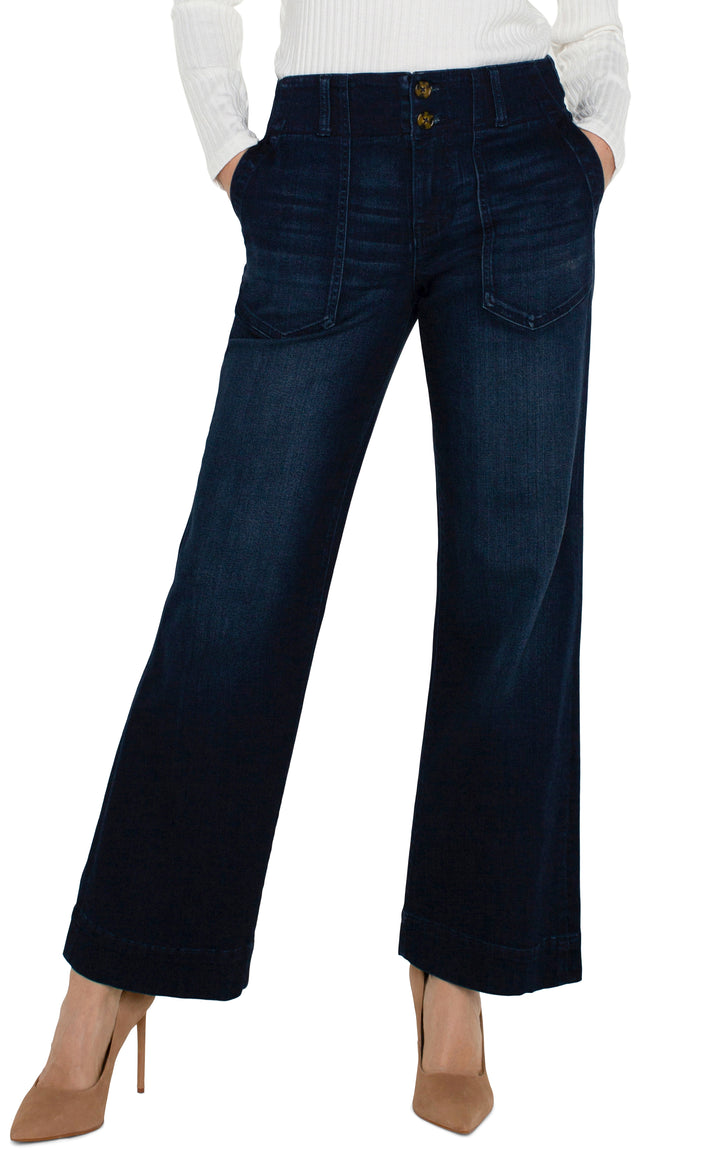 PATCH POCKET WIDE LEG JEANS - 30" INSEAM - SUMMIT LAKE