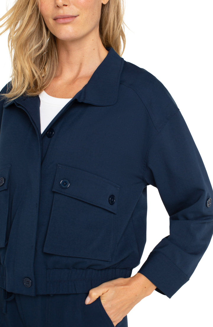 UTILITY JACKET W/CINCH HEM - DARK NAVY