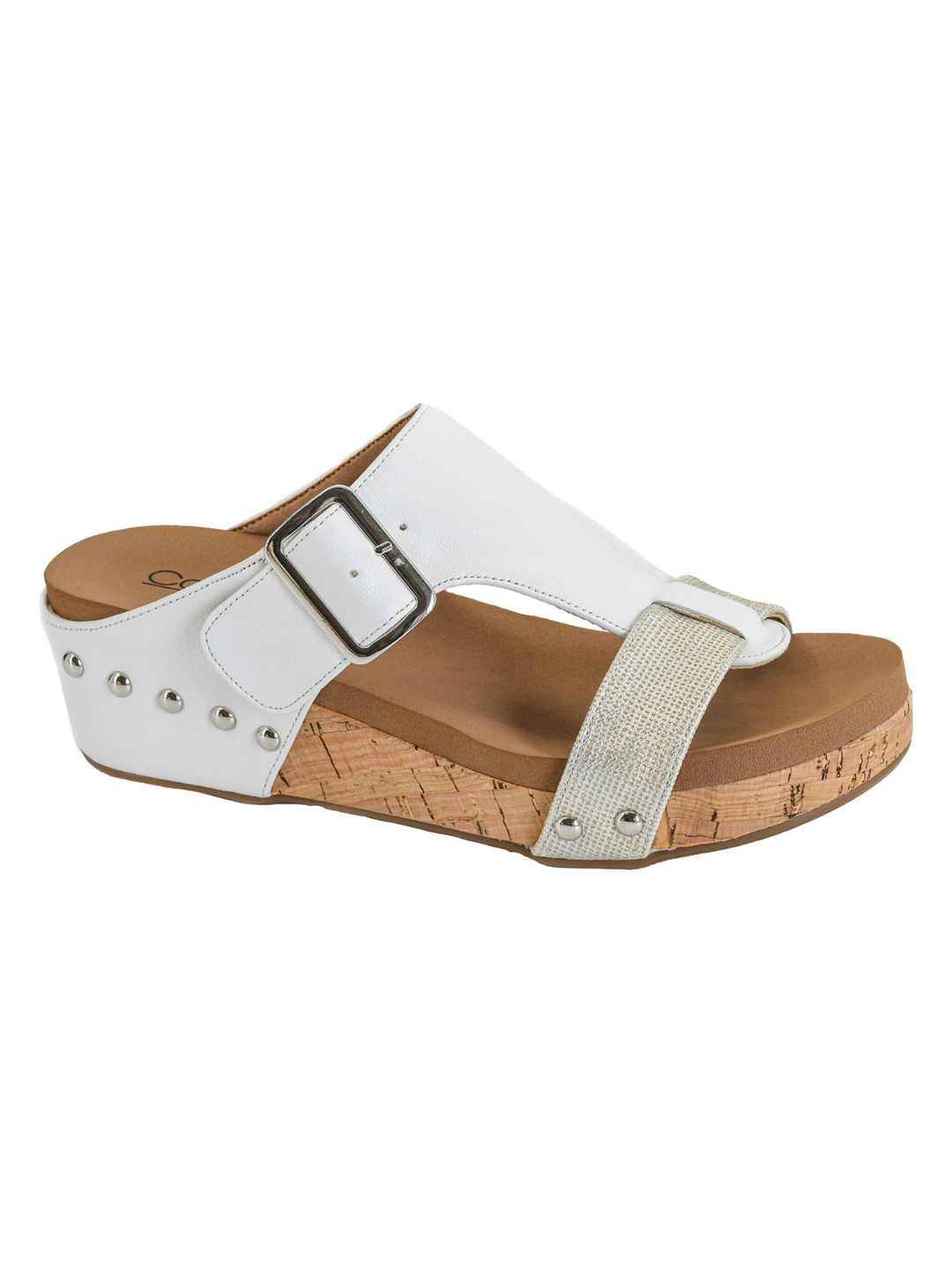 CORKY'S TOP SECRET SANDALS - WHITE SILVER COMBO