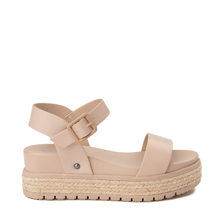 KIERA ESPADRILLE PLATFORM SANDALS - BEIGE