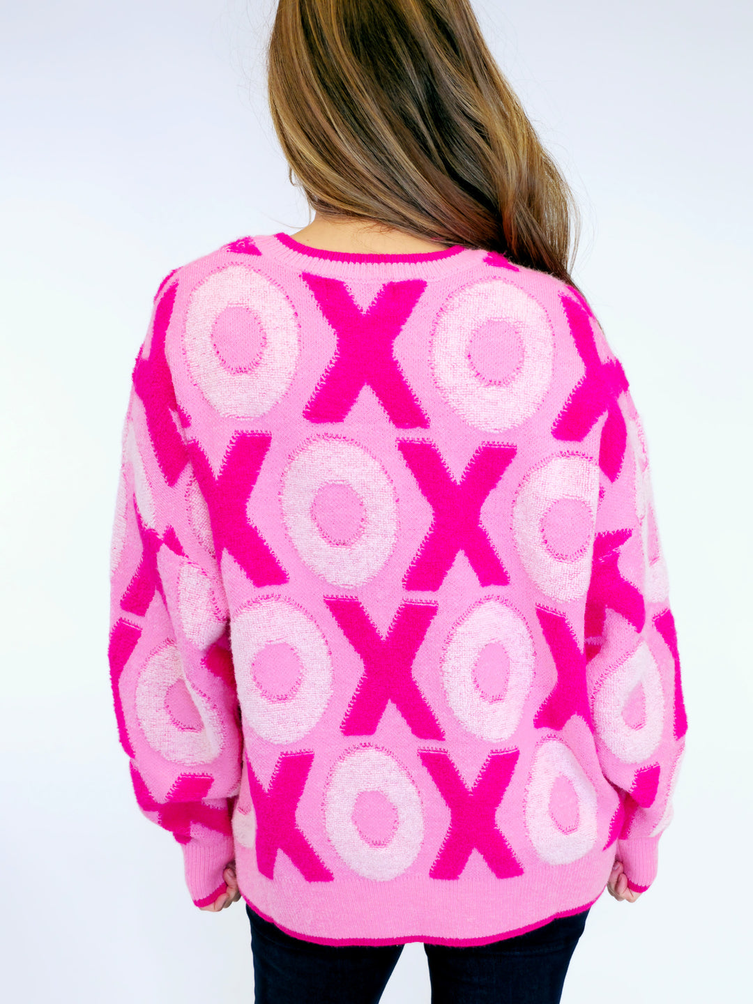 'XOXO' VALENTINE LOOSE FIT SWEATER - PINK