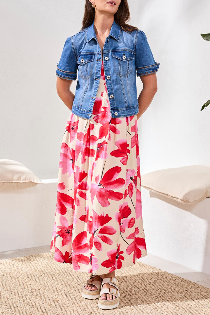 COMFORT STRETCH ELBOW SLEEVE DENIM JACKET - HARBOR