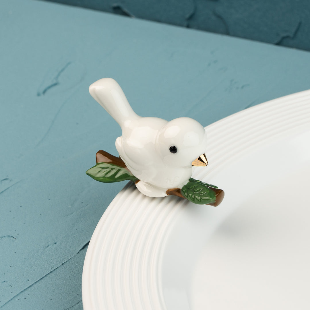 bestie birds /white bird on branch MINI