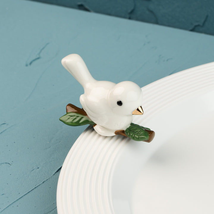 bestie birds /white bird on branch MINI