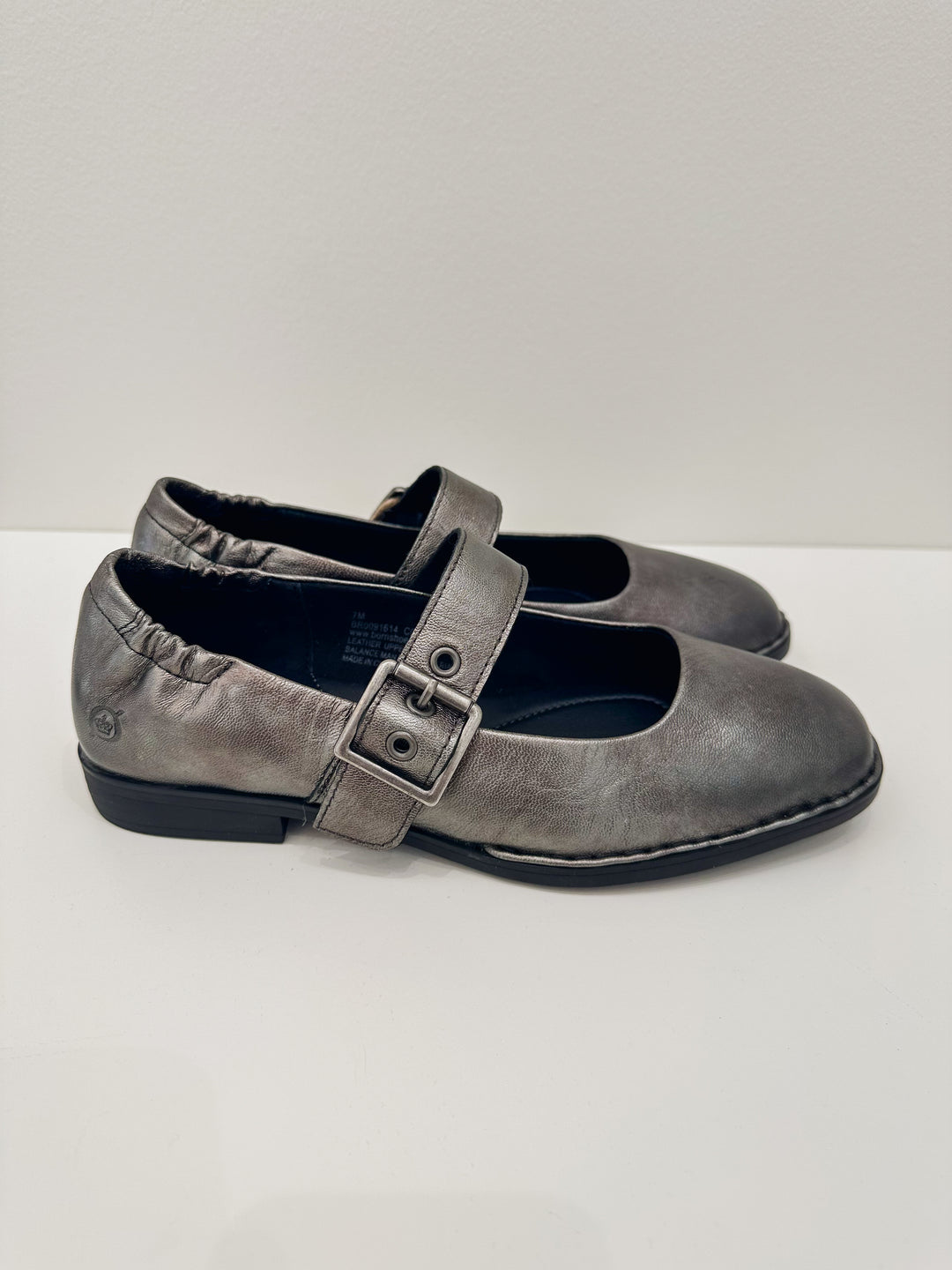 BORN MILLIE SLIP ON BUCKLE SHOES - PEWTER