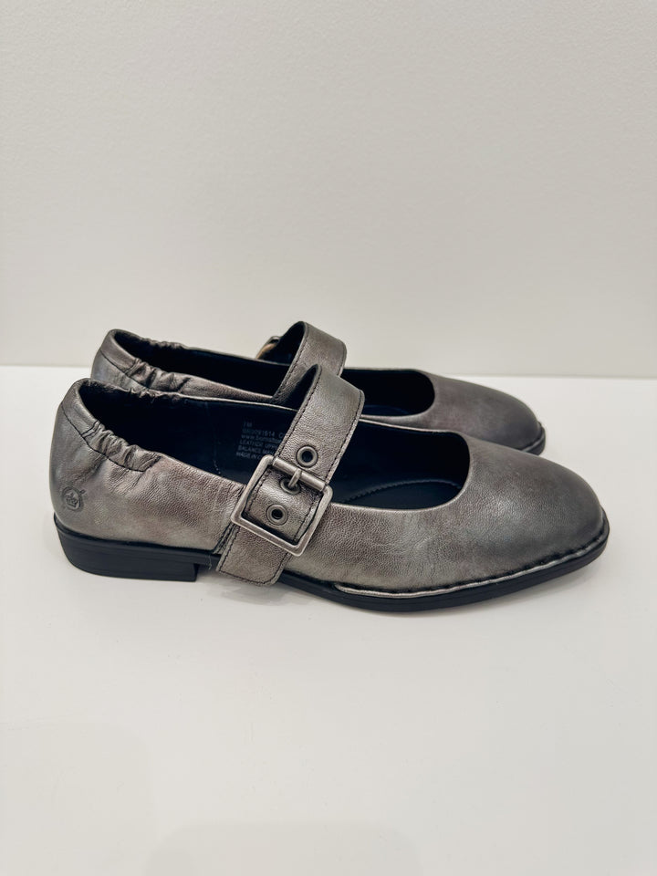 BORN MILLIE SLIP ON BUCKLE SHOES - PEWTER