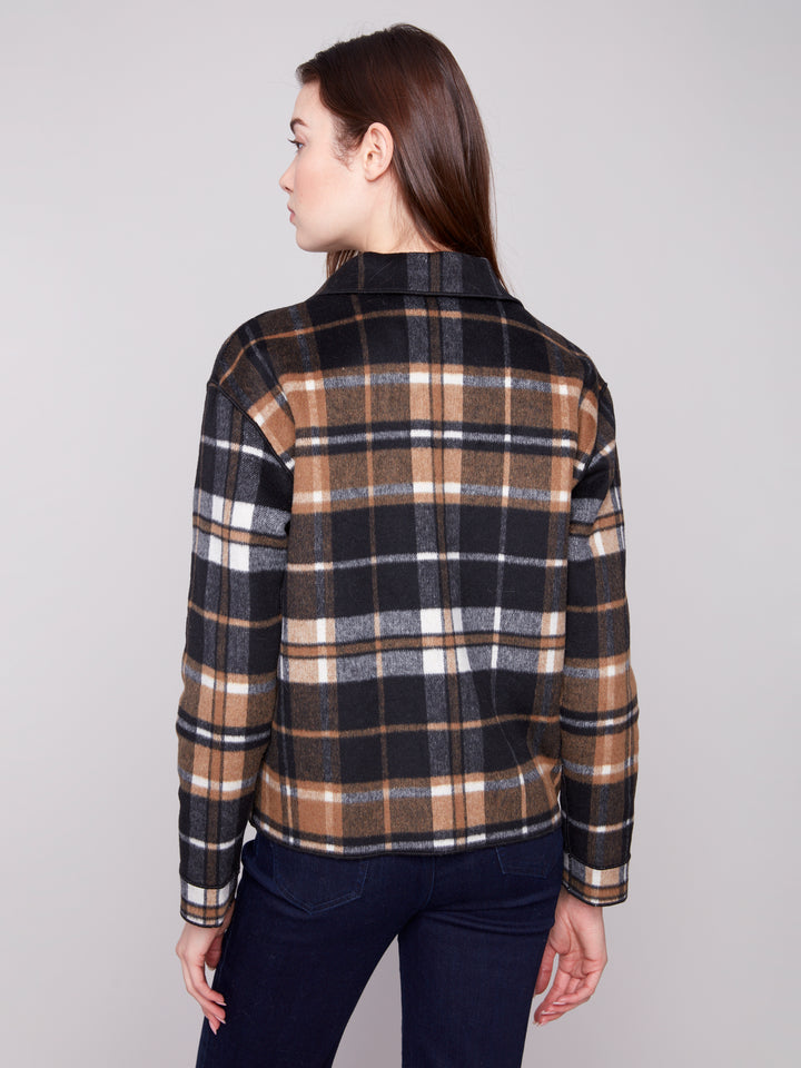 REVERSIBLE PLAID JACKET - CACAO