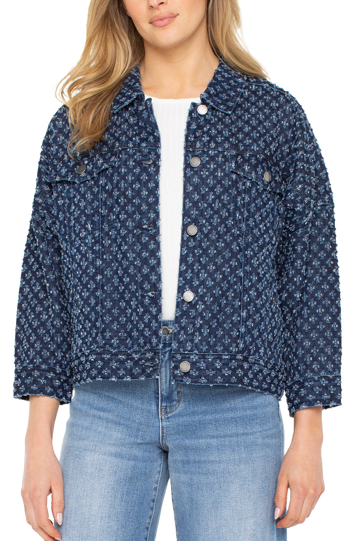 CROP EASY TRUCKER JACKET - LASER PINHOLE